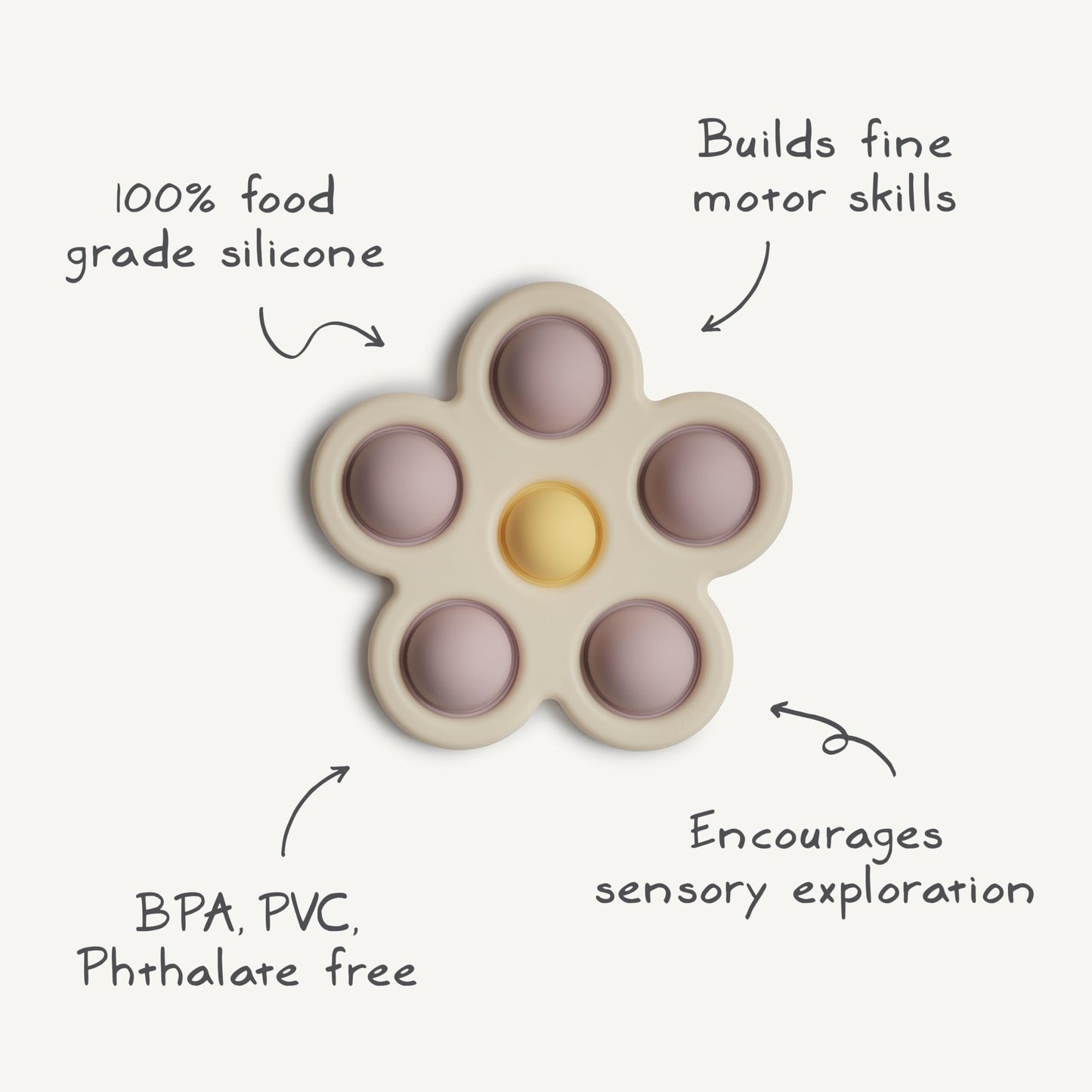 mushie Flower Press Toy (Dried Thyme/Natural/Shifting Sand)