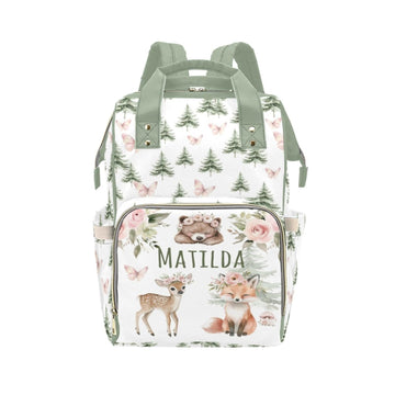 Workvalor Animals Personalized Diaper Baby Bag with Custom Name - Custom Baby Tote Backpack for Mom, Unique Gift for New Parents