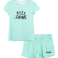 Summer Pajamas for Girls  Green Stripe & Glittering PJS Pal Cute Jammies Set Big Kids Size 10