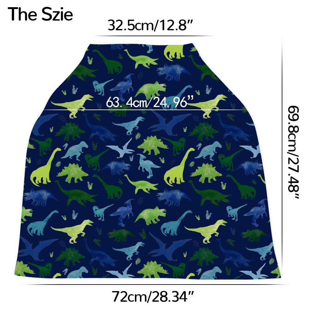 Baby Car Seat Cover, Multi- Use Nursing Cover For Breastfeeding, Carseat Cover Boys, Dinosaur Baby Shower Stuff For Newborn, Sof