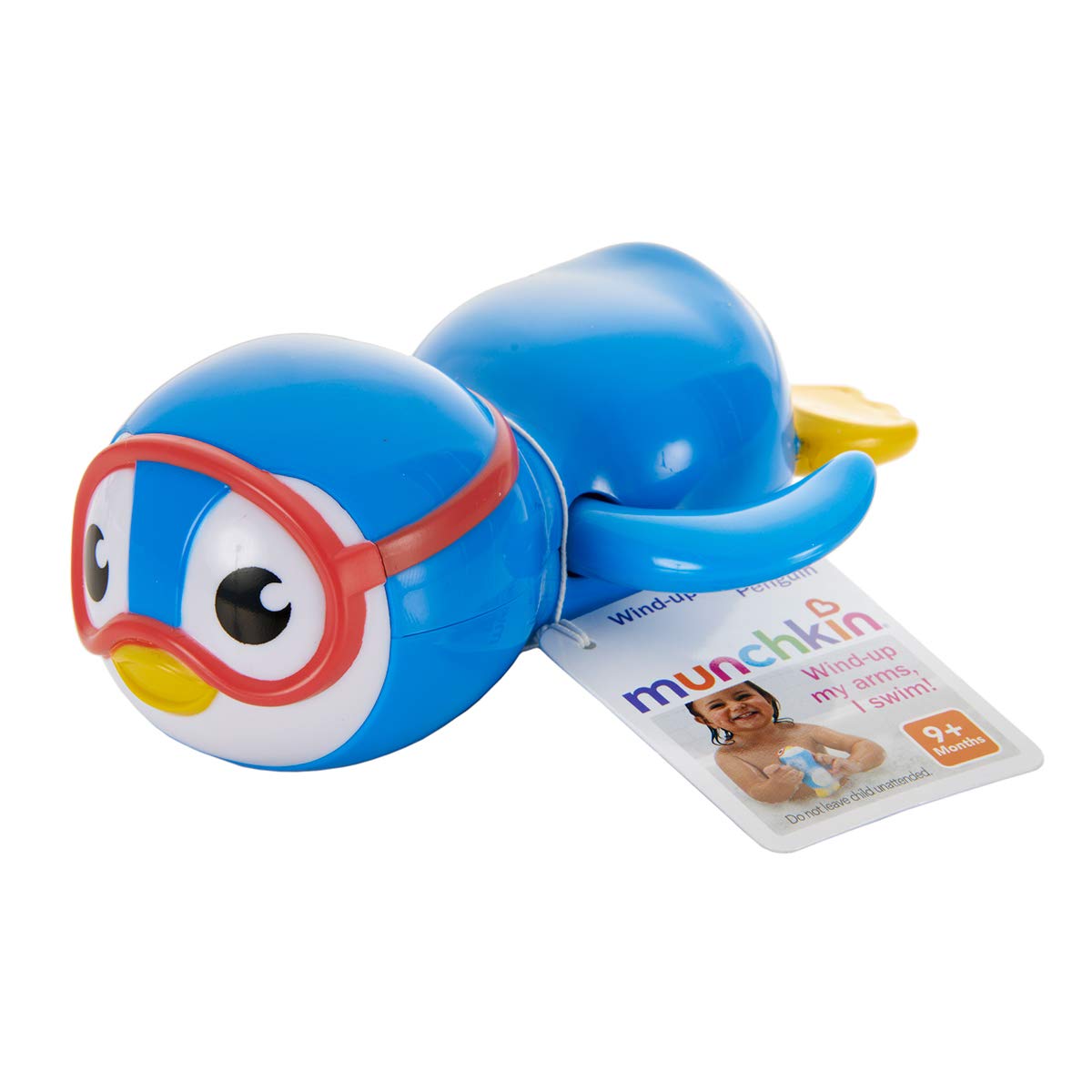 Munchkin Wind Up Swimming Penguin Baby and Toddler Bath Toy, Blue