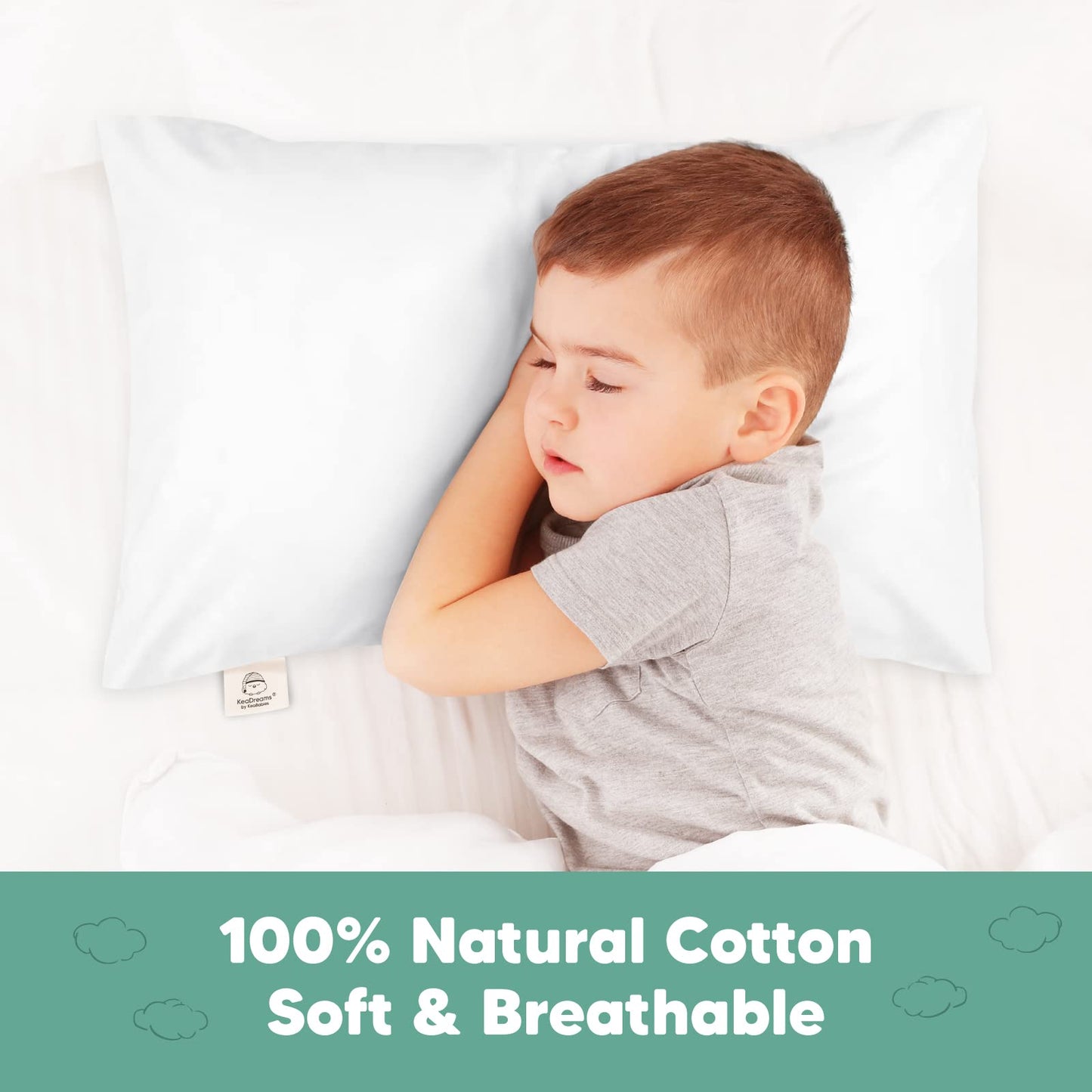 Keababies Toddler Pillowcase For 14X20 Pillow - Organic Jumbo Toddler Pillow Case For Boy, Kids - 100% Natural Cotton Pillowcase