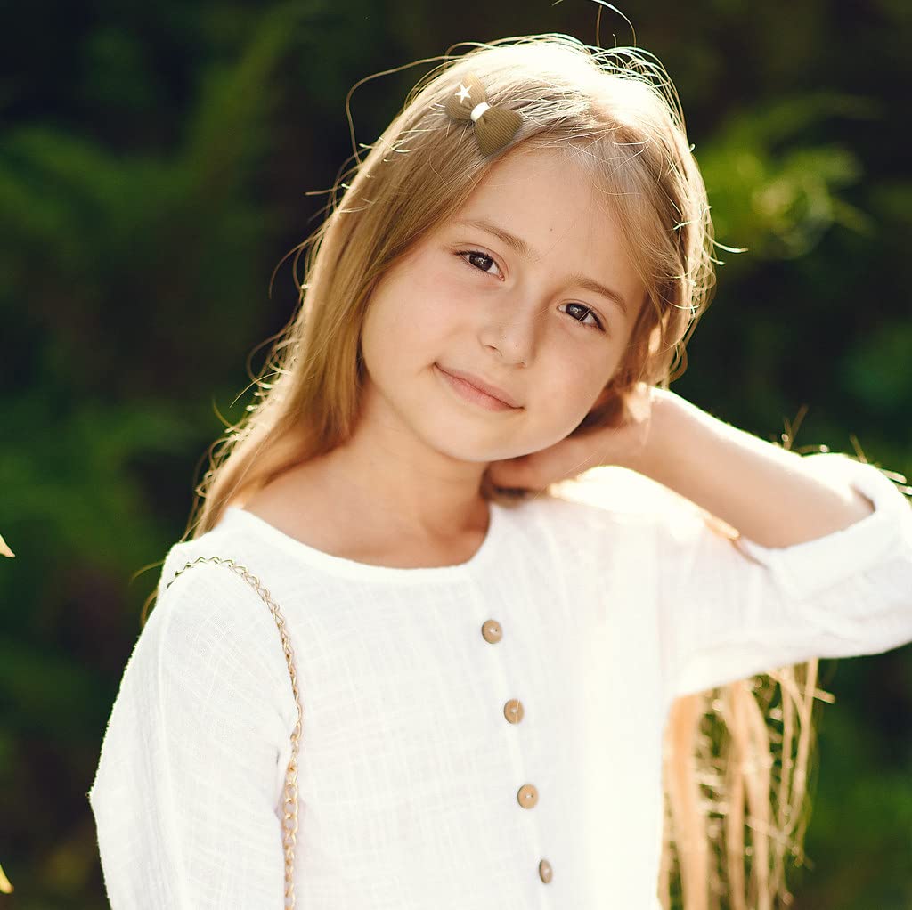 Hair Clips For Girls 16 Pcs No Slip Assorted Barrettes For Kids Bows Orange Brown Cute Hair Accessories For Little Girls Teens T