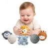 ROHSCE 6-Pack Baby Sensory Balls, Textured & Animal Face Toddler Balls, BPA-Free Soft Teething Toys, Montessori Developmental To