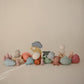 mushie Dino Bath Toys Play Set for Toddlers | 100% Food Grade Silicone | Mold Free, Pack of 5