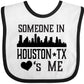 Inktastic Houston Texas Someone Loves Me Skyline Baby Bib White And Black 35Ecc