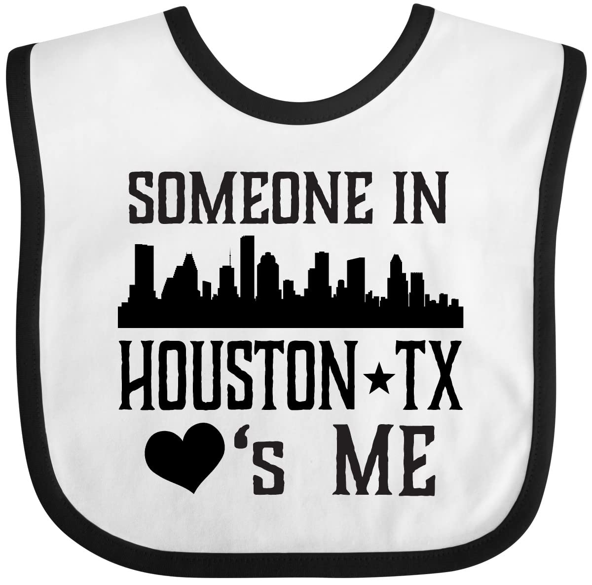 Inktastic Houston Texas Someone Loves Me Skyline Baby Bib White And Black 35Ecc