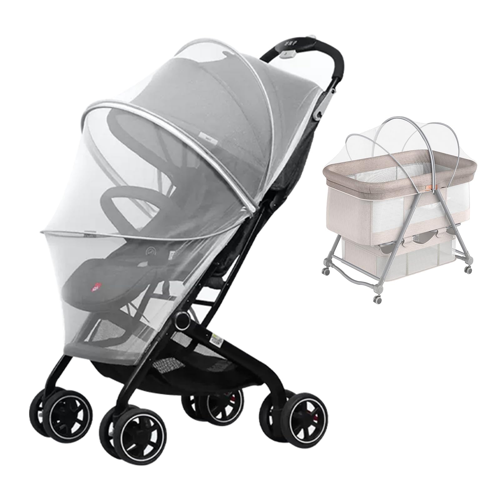 Duomi Mosquito Net For Stroller,Encrypted Stroller Mosquito Net Full Cover With Double Zipper,Breathable & Foldable Netting For