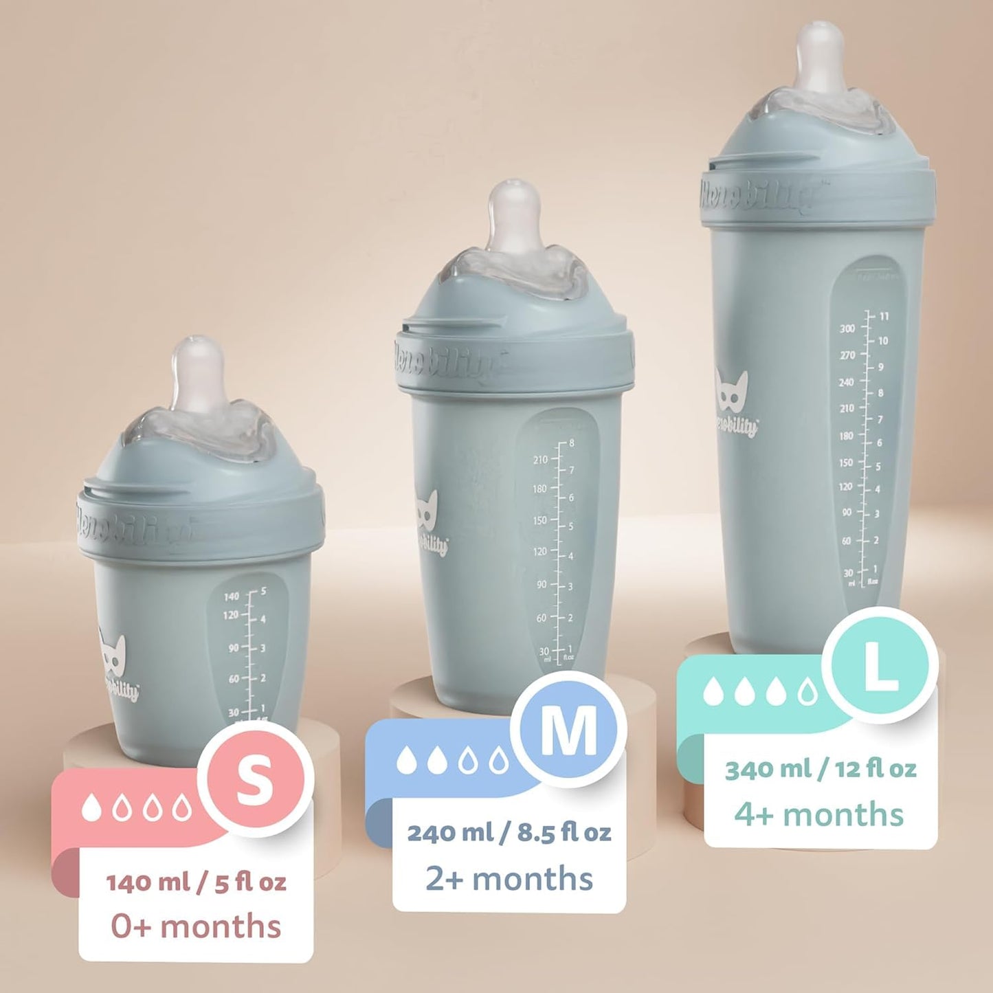 Batman Dc Comics - Herobility Double Anti-Colic Baby Bottles - 8.5 Fl Oz/240Ml - 3-Pack