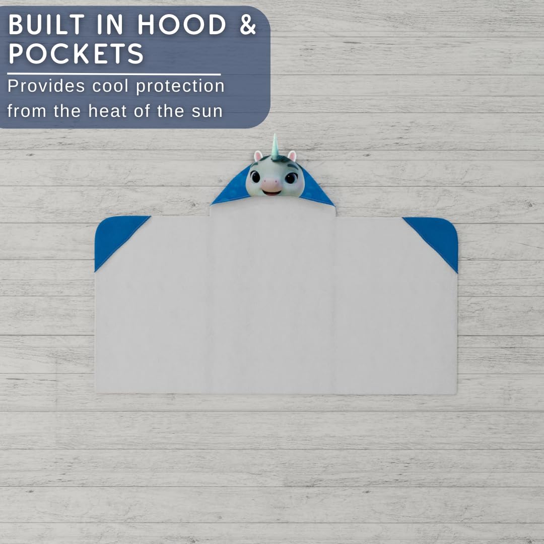 Franco Dreamworks Not Quite Narwhal Kids Super Soft Bath/Pool/Beach Soft Cotton Terry Hooded Towel Wrap, 24 In X 50 In, (Officia