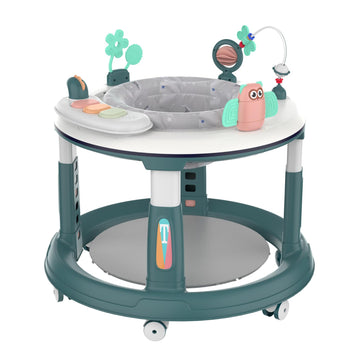 Baby Walker with 5 Adjustable Heights, Baby Walkers and Activity Center for Boys Girls Babies 6-12 Months, Features 360 Degree S