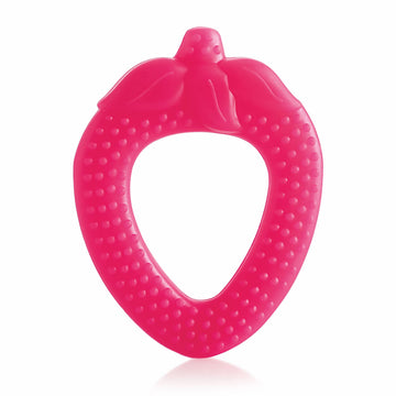 Beebaby Strawberry Soft Silicone Teether For 3 To 6 Months With Carrying Case, Bpa Free Us Fda Approved Teether For Baby With Te