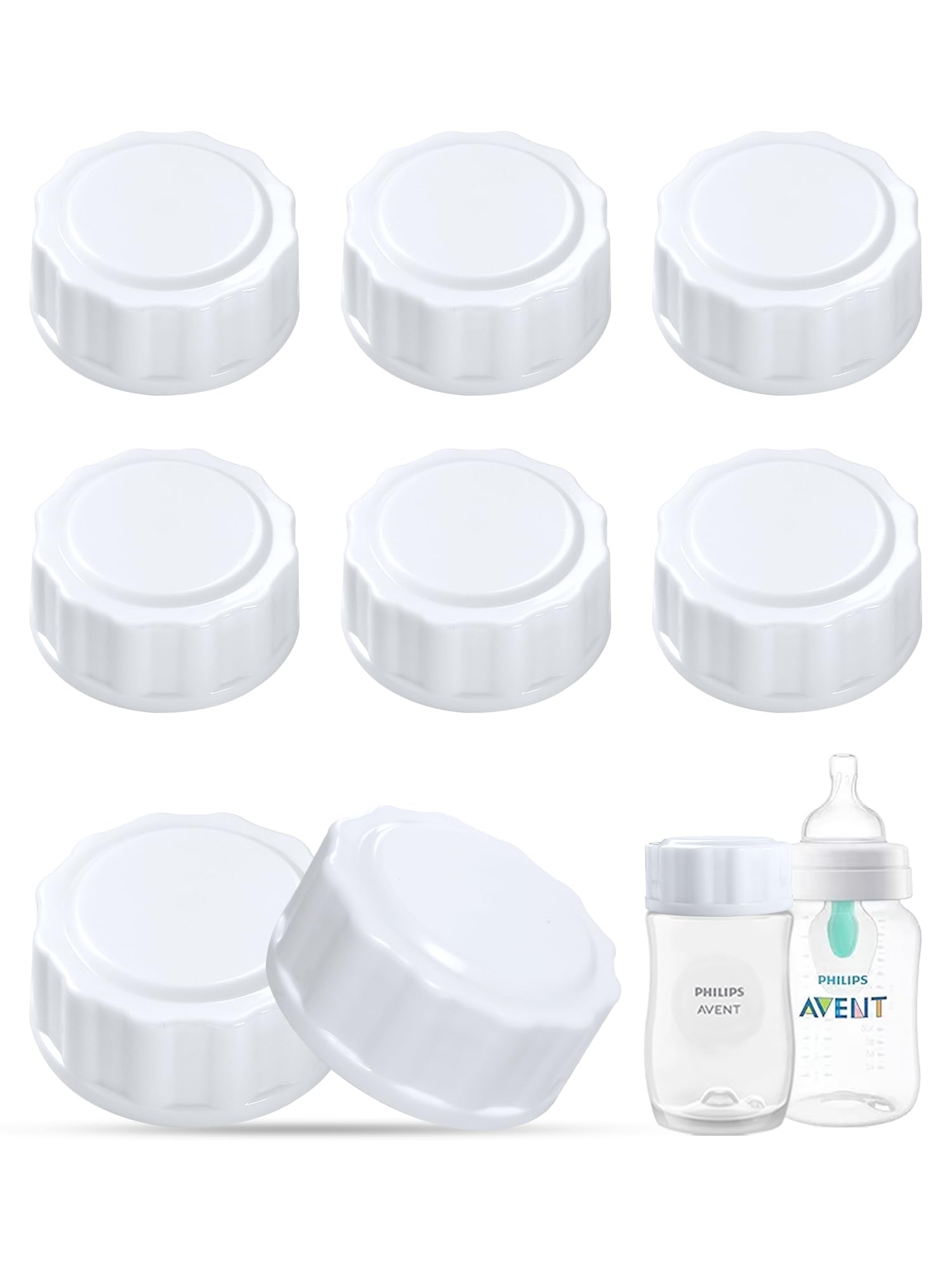 Travel And Storage Bottle Caps Compatible With Avent Baby Bottles, Bottle Lids Replacement, 8 Count