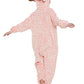 Abenca Kids Deer Onesie Reindeer Costume Animal Girls Pajamas Christmas Halloween Cosplay Sleepwear.Pink Deer.140