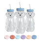 The 730 Project Honey Bear Straw Cup For Babies, 8-Oz Honey Bear Cup With Lid, 3-Pack Therapy Learning Honeybear Straw Cup, Baby
