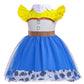 Dressy Daisy Cowgirl Tulle Dress For Baby Girls Halloween Fancy Party Costume Summer Outfits Size 6-12 Months Blue, Style 25
