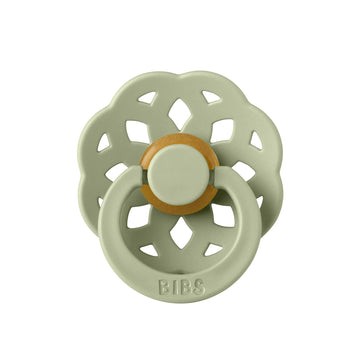 Bibs Pacifiers, Natural Rubber Baby Pacifier, Round Nipple, Pack Of 1 Bpa Free Soother  6+ Months, Size 2  Sage, Boheme Collec