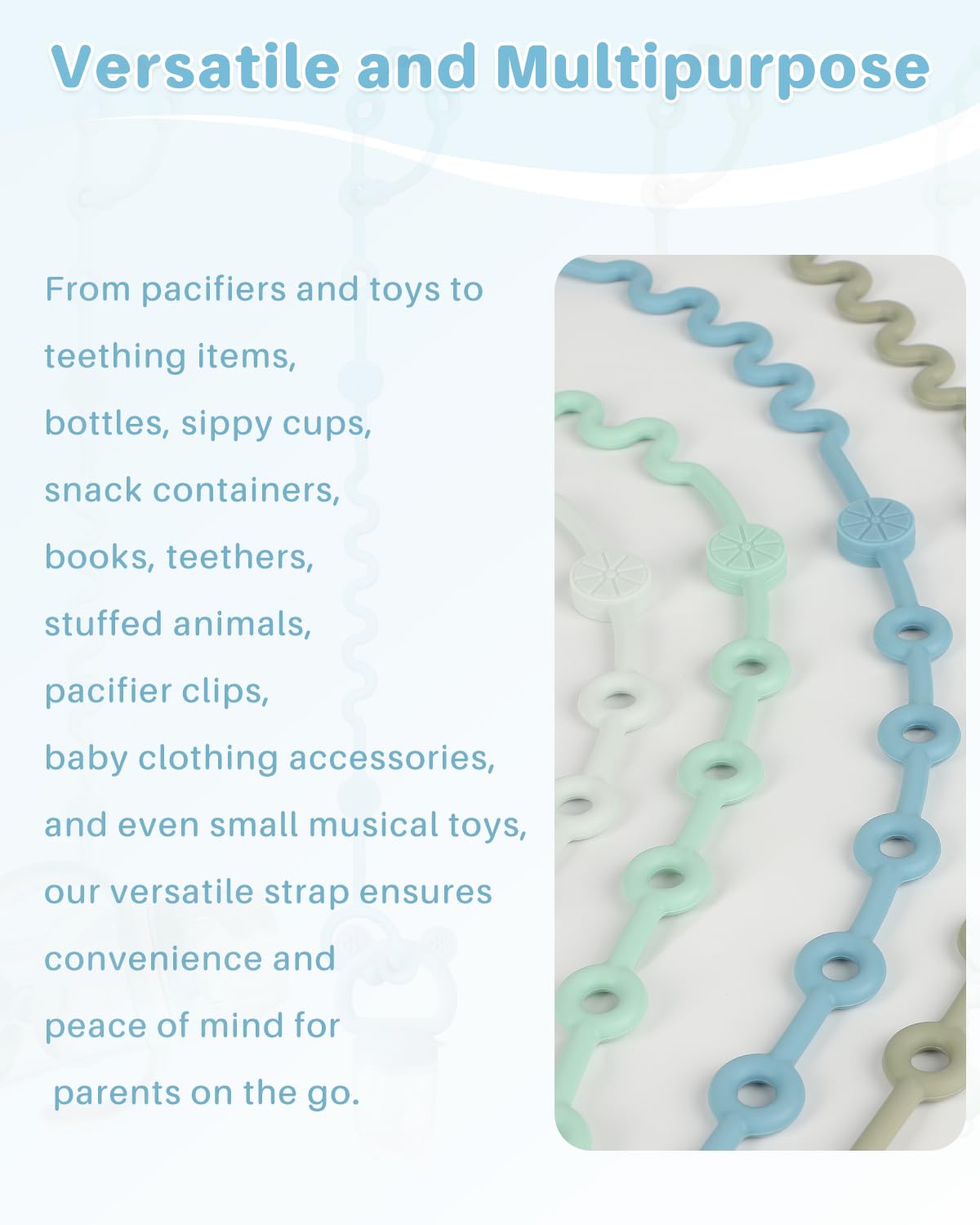 Littlehugs Toy Straps For Baby, Boy-3Pcs Adjustable Toy Holder For Stroller Accessories, Silicone Baby Tether Pacifier Clip, No