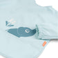 Done By Deer Sleeved Pocket Bib - Elphee Blue, Waterproof, Adjustable, Easy Clean, Elastic Sleeves - Baby Bibs, Baby Eating Esse