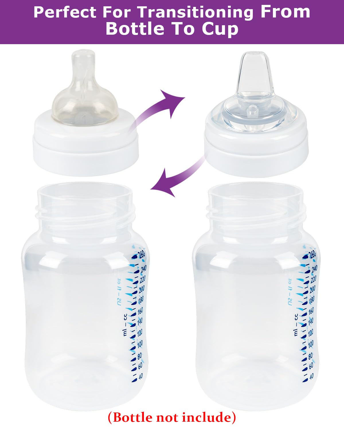 Sippy Cup Nipples For Philips Avent Anti-Colic Baby Bottles,Food Grade Silicone Sippy Spout,Variable Flow Soft Nipple,6M+,4-Coun