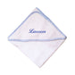 Fastasticdeal Custom Personalized Embroidered Cotton White W/Blue Bath Baby Hooded Towel