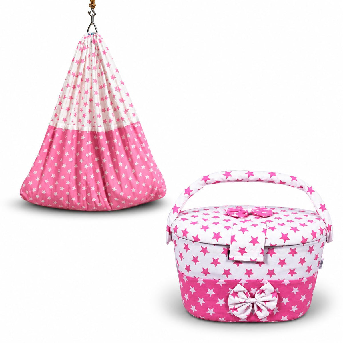 Baby Dress Organiser Diaper Candy and Cradle Combo Set  Pink and White