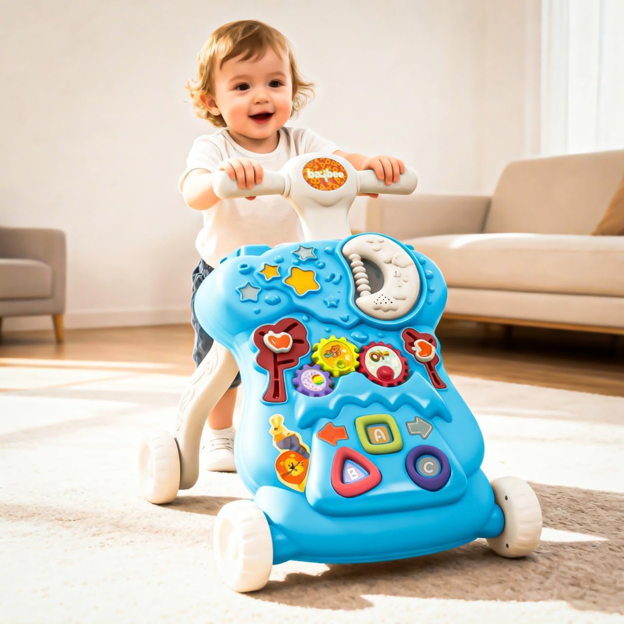 Baybee Lilo Baby Walker For Kids, Baby Push Walker With Music, Rotating Gears & Grip Handle | Activity Kids Walker For Baby Todd