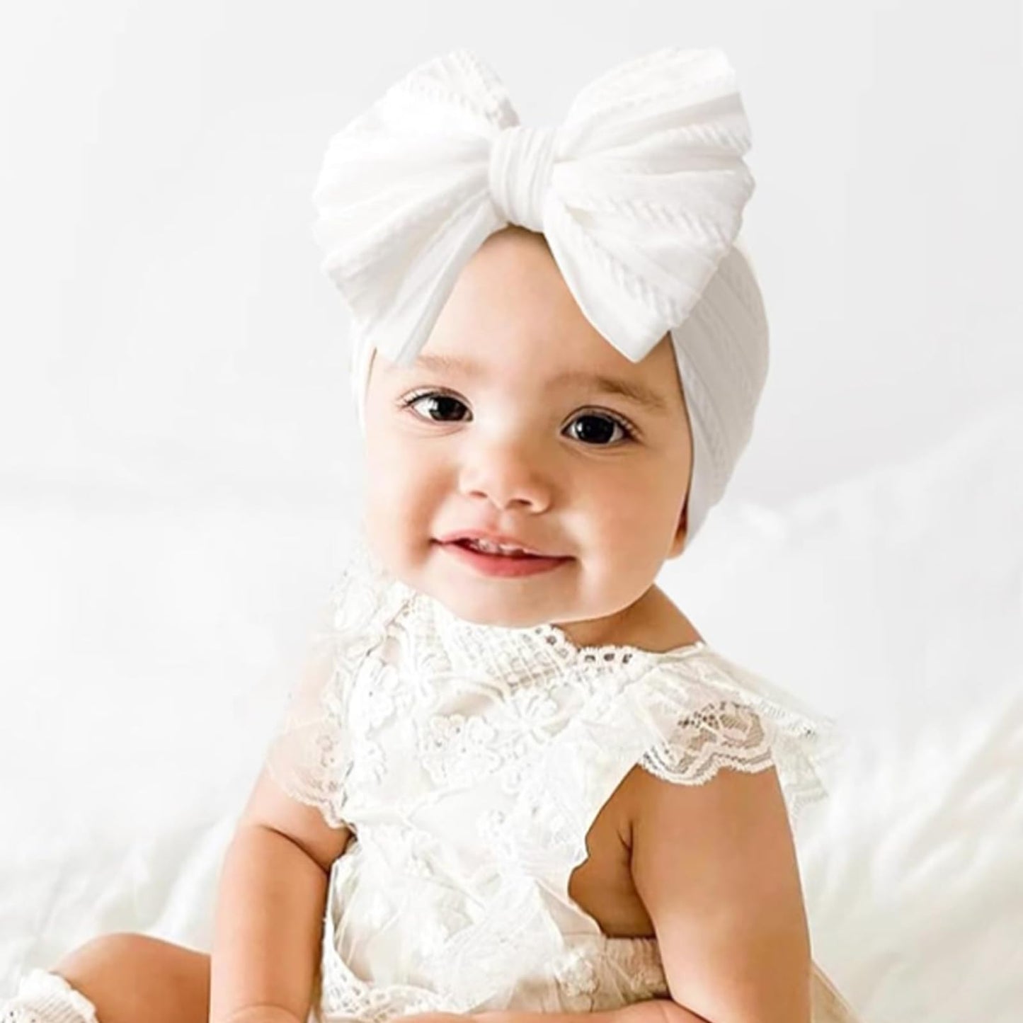 Chiduerm Baby Bows Headbands Nylon Hairbands Baby Girl Bows Hair Accessories For Infant Toddler Essentials(White Grey Blue, Mid)