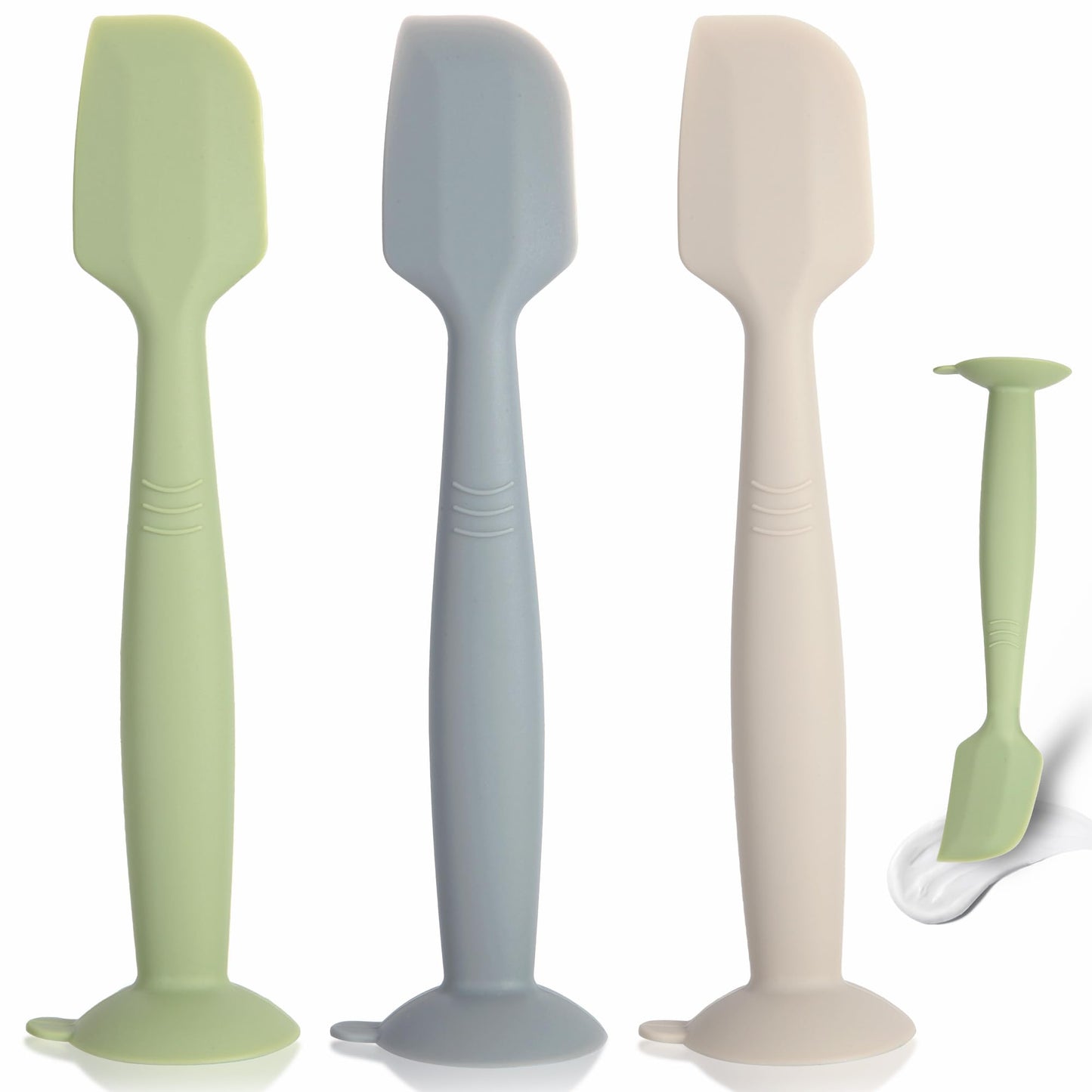 Maikkb Baby Diaper Cream Spatula 3 Pack Diaper Spatula Soft Silicone Diaper Cream Applicator Baby Butt Paste Spatula Brush With