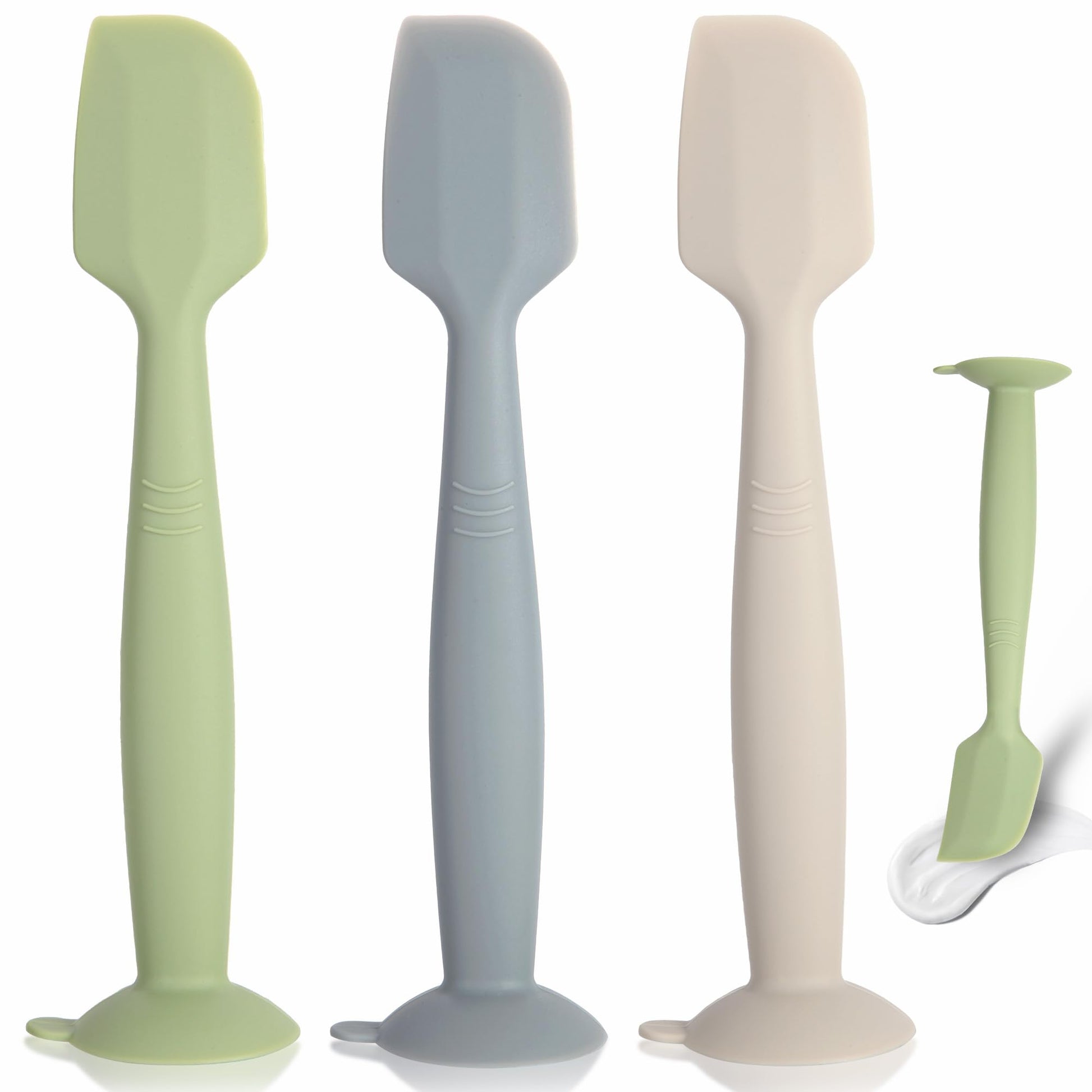 Maikkb Baby Diaper Cream Spatula 3 Pack Diaper Spatula Soft Silicone Diaper Cream Applicator Baby Butt Paste Spatula Brush With