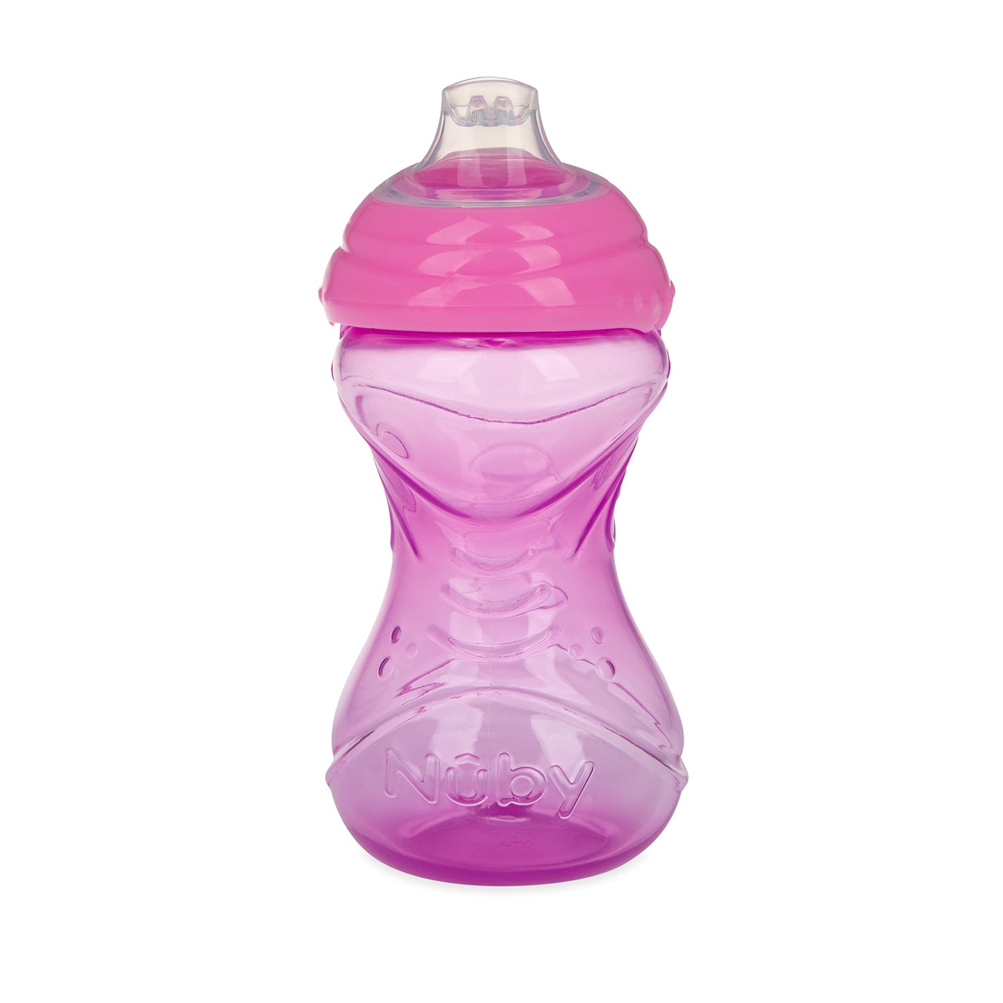 Nuby Clik-It Soft Spout No-Spill Easy Grip Sippy Cup For Girls - (3-Pack) 10 Oz - 6+ Months