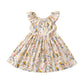 Toddler Girl Sundress 4T Girls Wildflower Floral Casual Dresses 4-5T Girls Ruffle Neck Sleeveless Beach Dress For Spring Summer