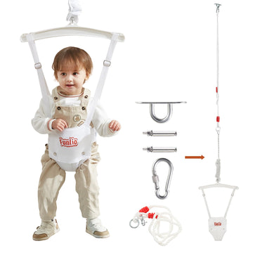 Funlio Baby Jumper With A Ceiling Hook For 6-24 Months, Infant Jumper Doorway With Adjustable Chain, Baby Door Jumper For Indoor