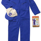 Aeromax Jr. Nasa Flight Suit, Blue, With Embroidered Cap And Official Looking Patches, Size 4/6.