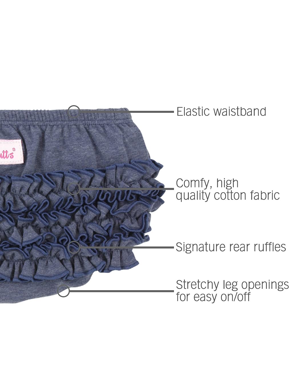 Rufflebutts Baby/Toddler Girls Baby Faux Denim Knit 6-12M