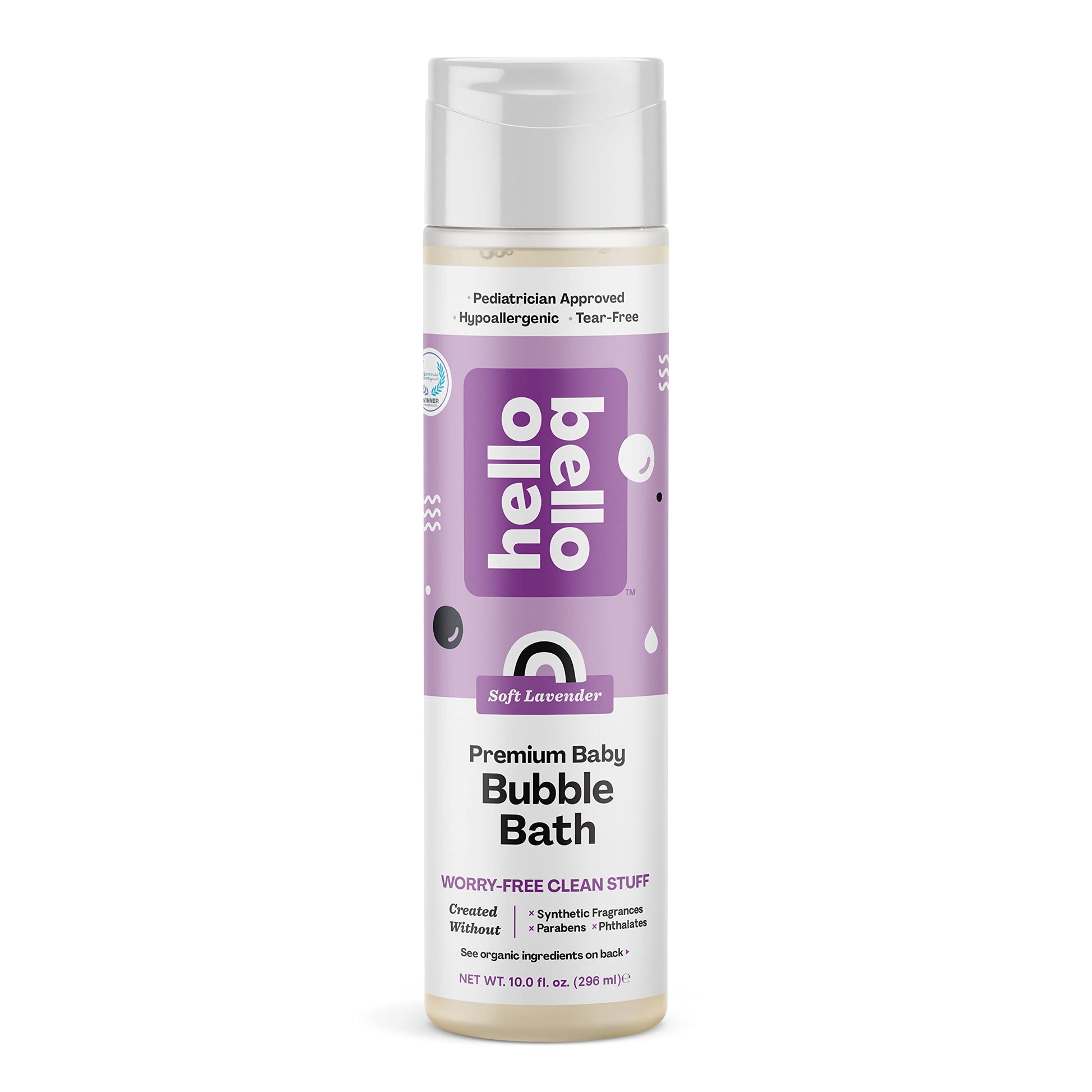 Hello Bello Bubble Bath, Gentle Hypoallergenic Formula For Babies And Kids, Vegan And Cruelty-Free, Soft Lavender Scented, 10 Fl