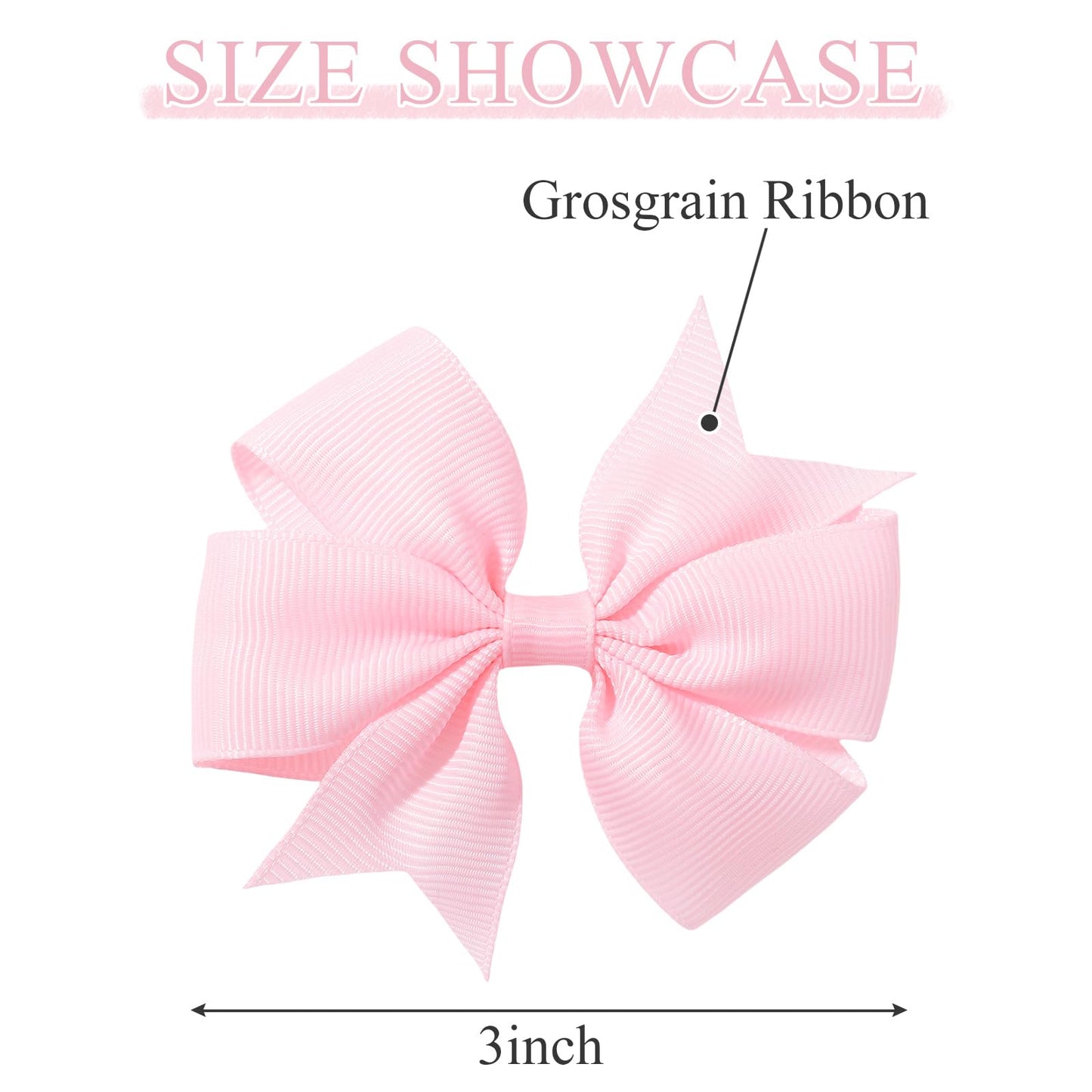 Choicbaby 3 Inches Hair Bows For Girls Pink Grosgrain Ribbon Pinwheel Hair Bows Clips Toddler Bows Hair Clips For Birthday Baby