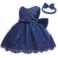 Baby Girls Christmas Pageant Lace Dresses Infant Easter Halloween Wedding Formal Event Dress (Navy Blue,24M)