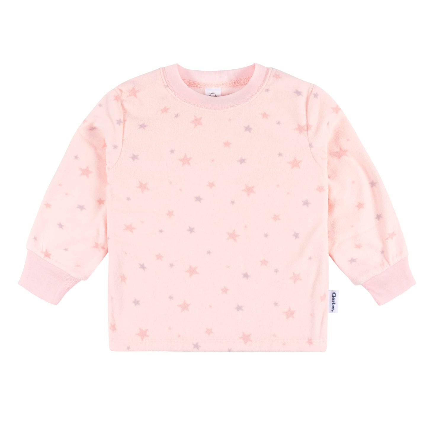 Gerber Baby Girl'S 2-Piece Fleece Pajamas Pants Set, Pink Stars
