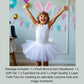 Kirei Sui Kids Bunny Rabbit Ears Headband & Tutu Costume 4 Pieces Dress Up Set White