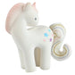 Tikiri Fairytales Cotton Candy Unicorn Natural Rubber Rattle with Crinkle Tail (White)
