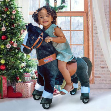 PonyCycle Ride on Pony Toy Spring Horse Classic Model U (with Brake/ 36 Height/Size 4 for Age 4-8) Horse Rider Toys Bouncy Anima