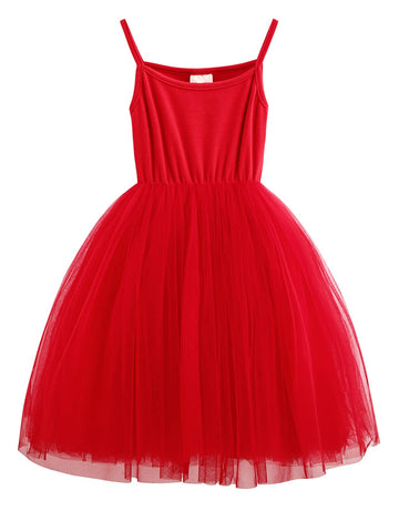 Lyxiof Toddler Tutu Dress Baby Girls Tulle Sleeveless Princess Party Sundress Red 12 Months