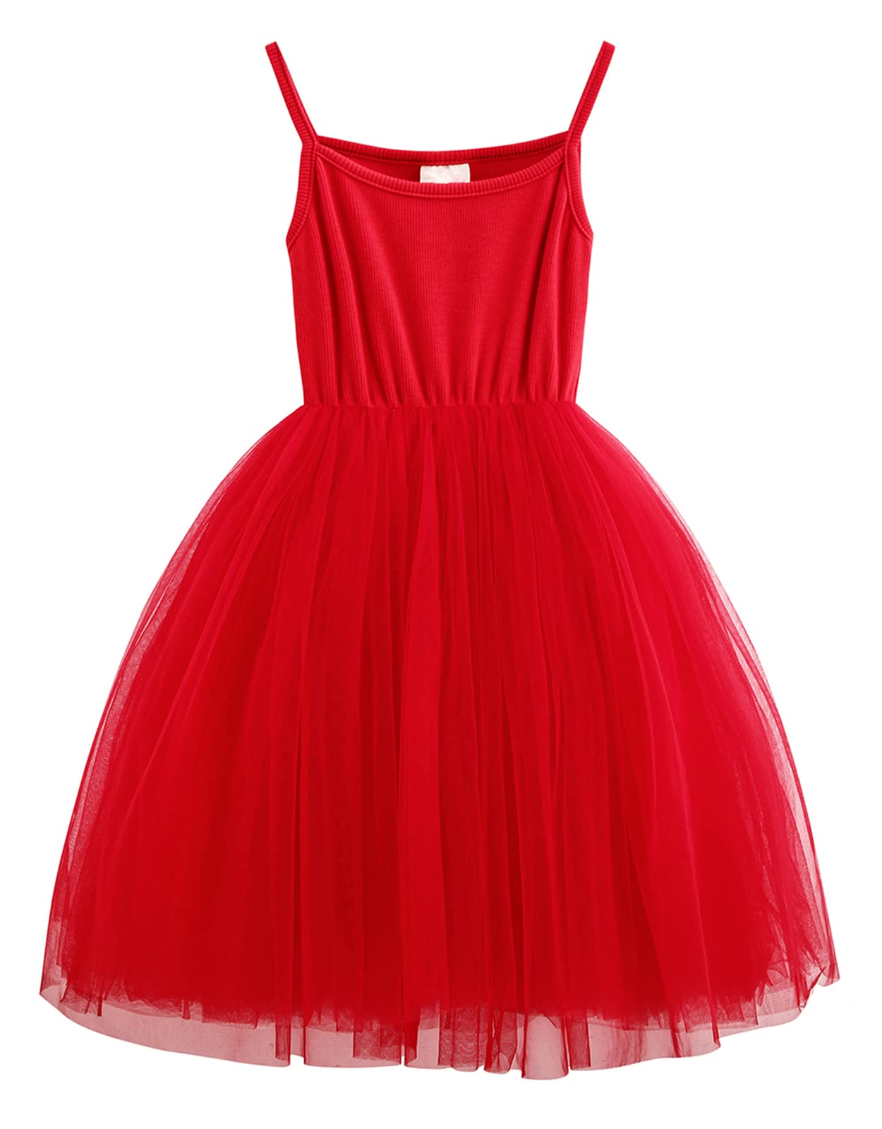 Lyxiof Toddler Tutu Dress Baby Girls Tulle Sleeveless Princess Party Sundress Red 18 Months