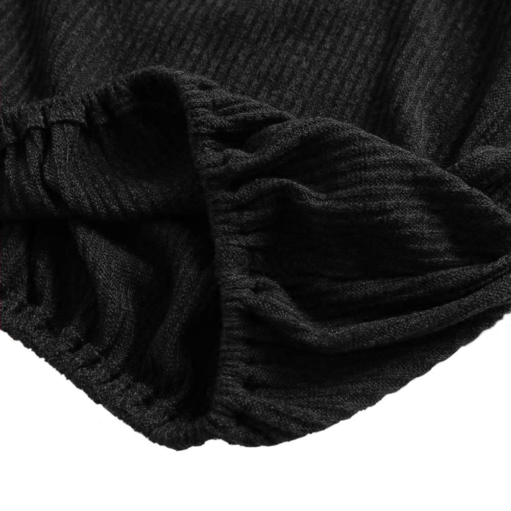 Grnshts Baby Girls Loose Long Lantern Sleeve Knit Sweater (Black, 3-4 Years)