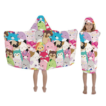 Franco Squishmallows Kids Bath/Pool/Beach Soft Cotton Terry Hooded Towel Wrap, 24 In X 50 In