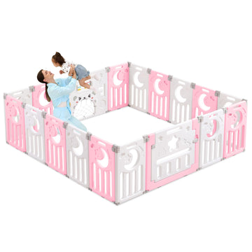 Baby Playpen, Dripex Foldable Baby Playpen For Babies And Toddlers, 75X75 Inches Of Play Pen, Custom Shape, Easy To Assemble And