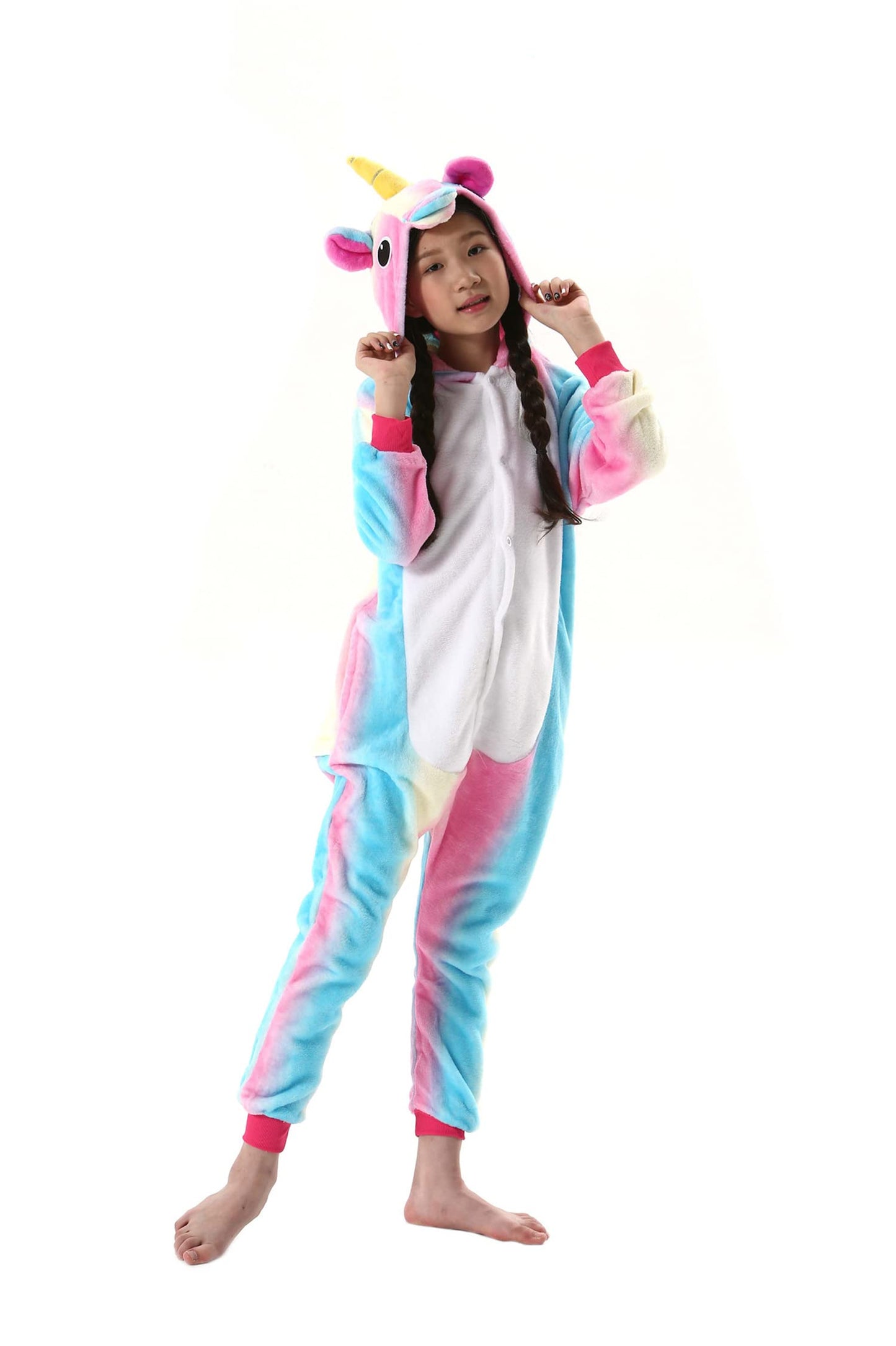 Atoz Onesie For Kids, Animal Pajamas Halloween Cosplay Costume For Girls Boys, Unicorn 10-11Y