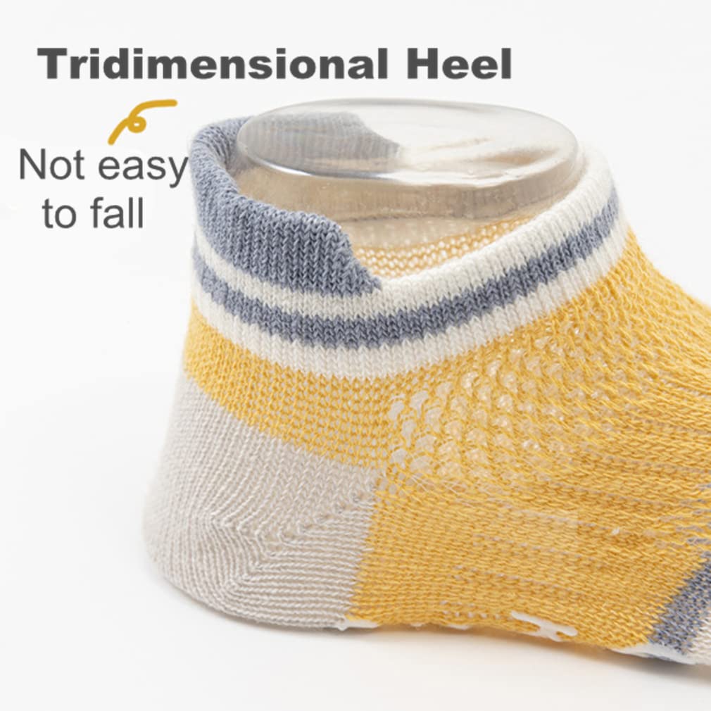 Behele Baby Grip Socks Toddler Non Slip Thin Mesh Infant Pointelle Eyelet Summer Socks Unisex Girl Boy No Show Floor Ankle Socks