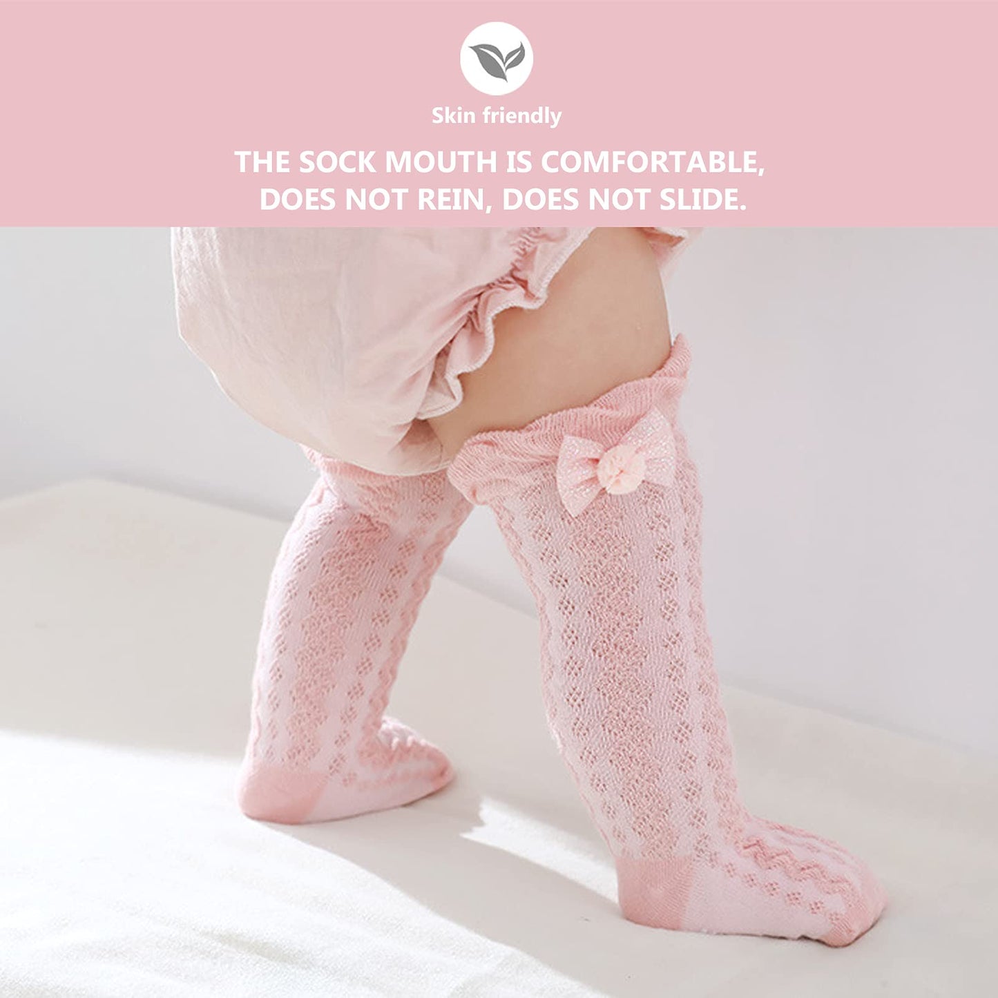 Apone Fatu Baby Knee High Socks Non Slip Grip Ankle Socks Ruffled Long Stockings For Infants Toddlers Kids Boys Girls (As1, Age,